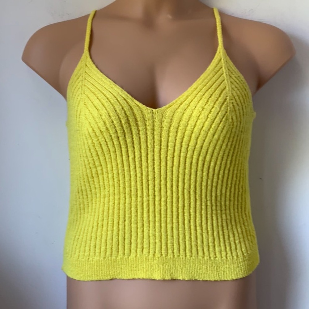 A Wild Fable Yellow Sweater Crop Tank Top | L